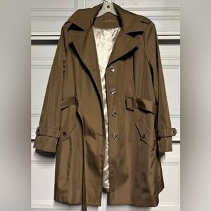 Calvin Klein brown Belted Coat